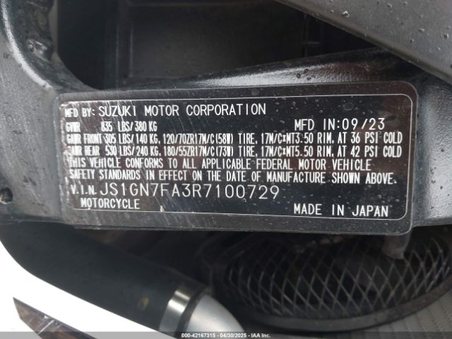 2024 SUZUKI GSX-R600 JS1GN7FA3R7100729 Photo 9