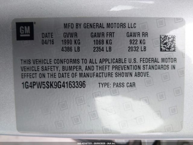 1G4PW5SK9G4163396 Buick Verano Sport Touring Group