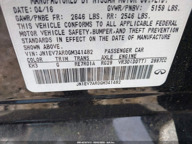 JN1EV7AR0GM341482 Infiniti Q50 3.0t Premium