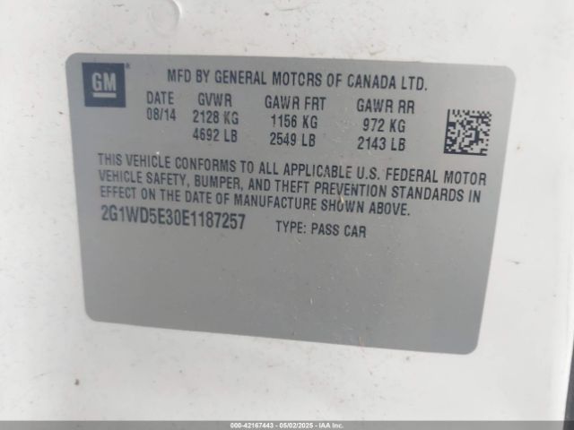 2G1WD5E30E1187257 Chevrolet IMPALA LIMITED POLICE