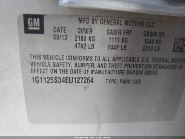 1G1125S34EU127264 Chevrolet Impala 2lt
