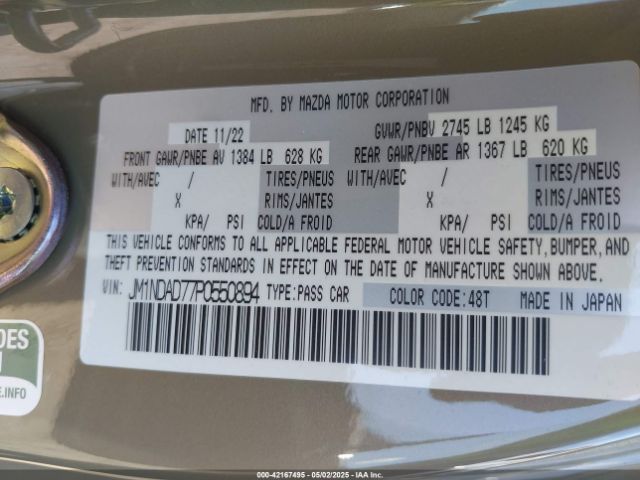 2023 MAZDA MX-5 MIATA JM1NDAD77P0550894 Photo 8