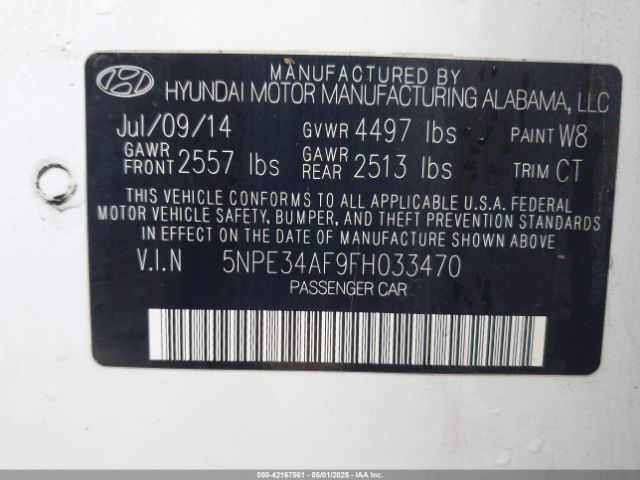 5NPE34AF9FH033470 Hyundai Sonata Limited