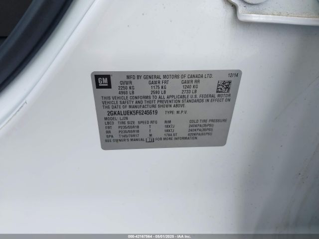 2GKALUEK5F6245619 GMC Terrain Denali