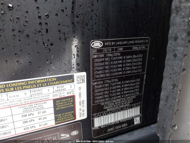 SALWG2RVXJA411832 Land Rover Range Rover Sport Se