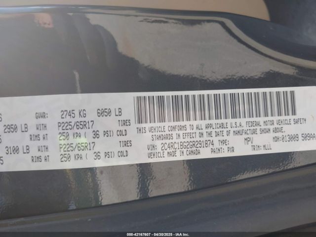 2016 CHRYSLER TOWN & COUNTRY 2C4RC1BG2GR291874 Photo 8