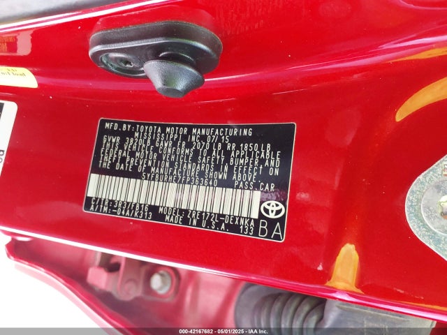 Toyota COROLLA LE 2015 5YFBURHE7FP363640 Image 9