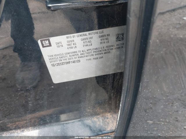 1G1ZE5ST0HF148129 Chevrolet MALIBU 1LT