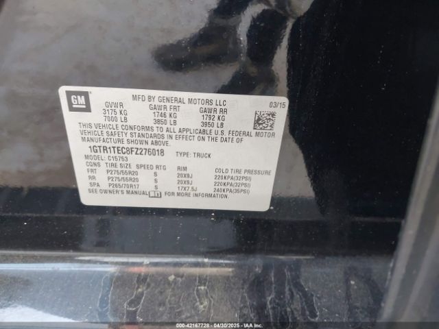 1GTR1TEC8FZ276018 GMC SIERRA 1500