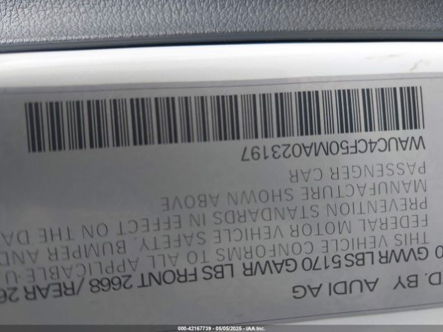 WAUC4CF50MA023197 Audi 40 tfsi (2.0t)