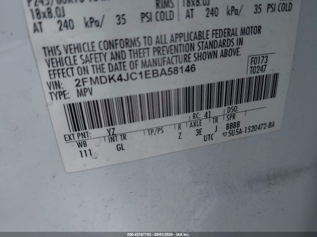 Ford EDGE SEL 2014 2FMDK4JC1EBA58146 Image 9