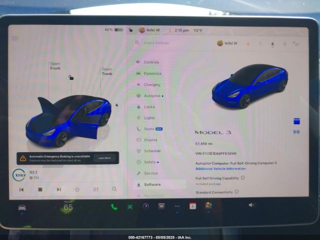 5YJ3E1EA9PF639141 Tesla Model 3 Rear-wheel Drive