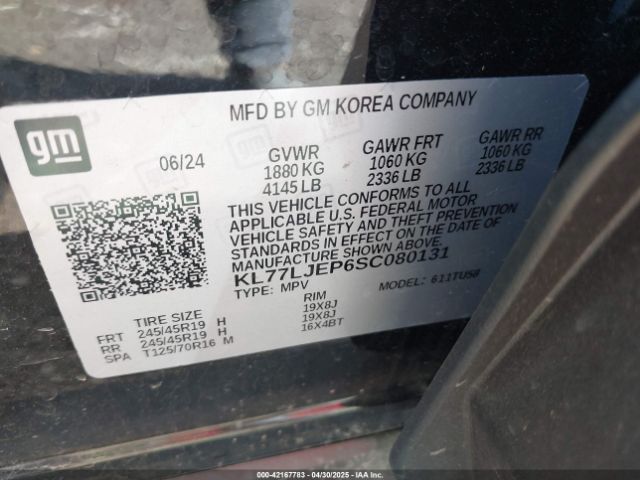 KL77LJEP6SC080131 Chevrolet Trax Fwd 2rs