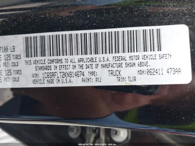 1C6SRFLT2KN914674 RAM 1500 Rebel  4x4 5'7 Box