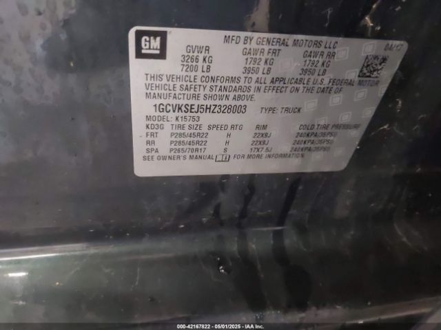 1GCVKSEJ5HZ328003 Chevrolet Silverado 1500 2lz