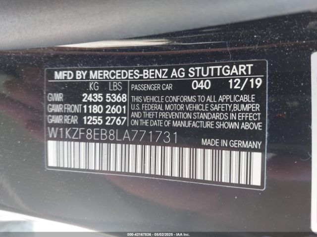 2020 MERCEDES-BENZ E 350 W1KZF8EB8LA771731 Photo 8