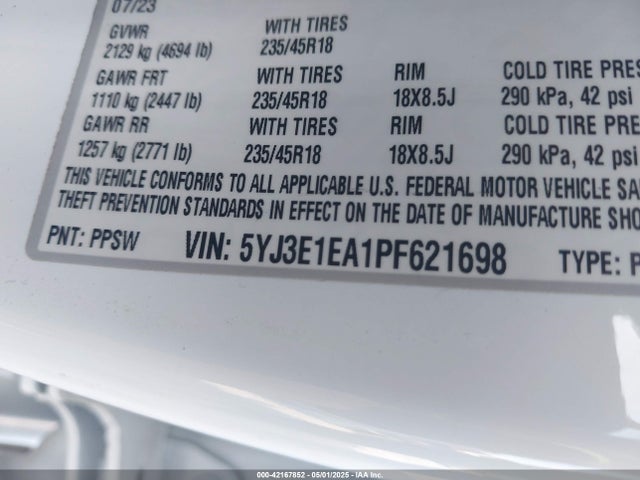 2023 TESLA MODEL 3 5YJ3E1EA1PF621698 Photo 8