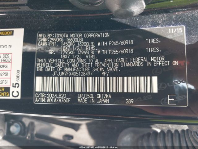 JTJJM7FX4G5128497 Lexus Gx 460 Luxury