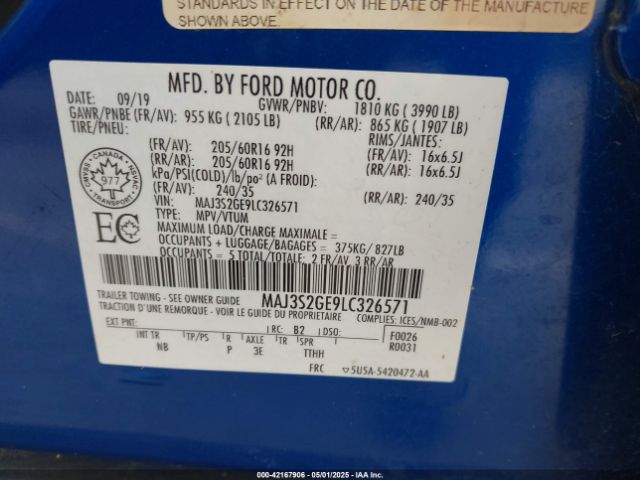 2020 FORD ECOSPORT MAJ3S2GE9LC326571 Photo 8