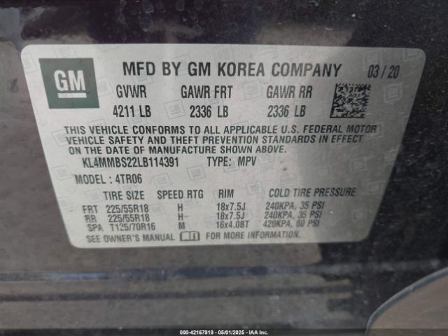 KL4MMBS22LB114391 Buick Encore Gx Fwd Preferred