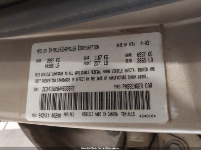 2004 CHRYSLER CONCORDE 2C3HD36M84H633872 Photo 8
