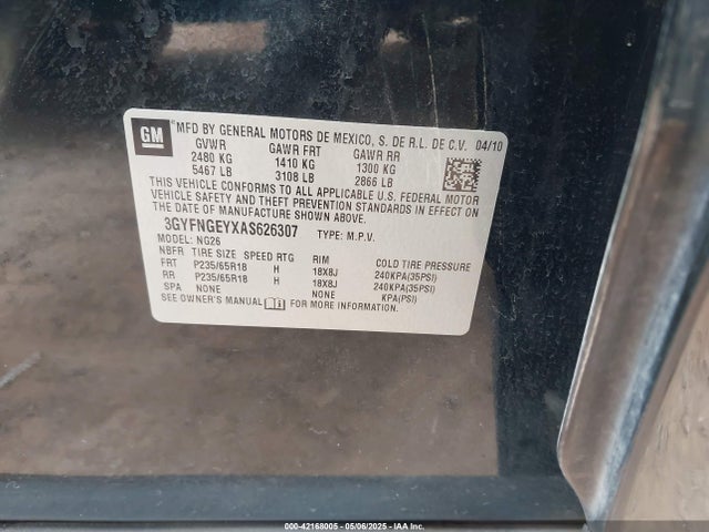 2010 CADILLAC SRX 3GYFNGEYXAS626307 Photo 8