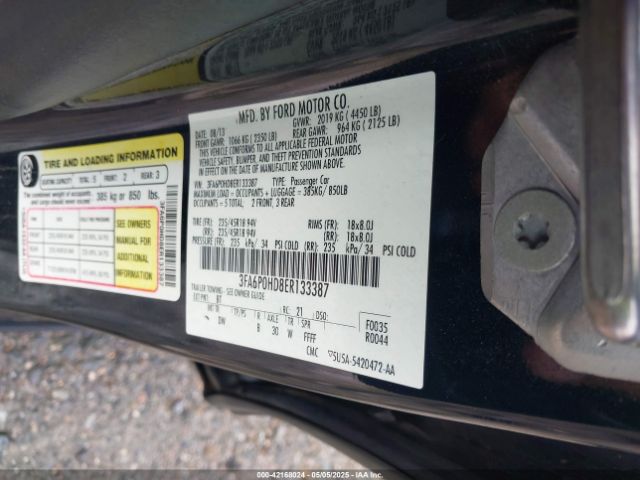 3FA6P0HD8ER133387 Ford FUSION SE