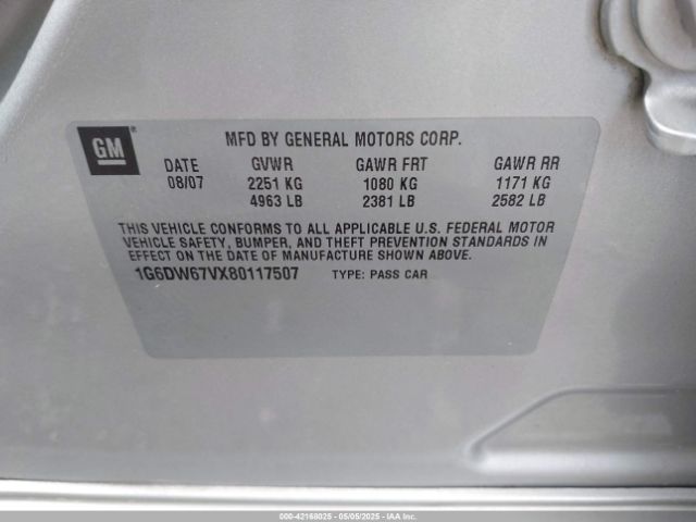 2008 CADILLAC STS 1G6DW67VX80117507 Photo 8