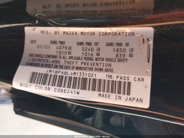 2021 MAZDA MAZDA3 JM1BPABL4M1331021 Photo 8
