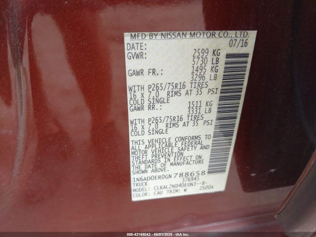Nissan Frontier Desert Runner 2016 1N6AD0ER0GN788658 Image 9