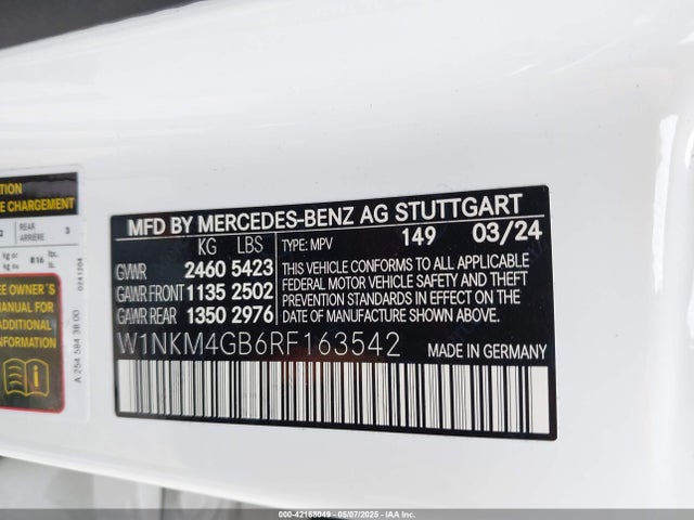 W1NKM4GB6RF163542 Mercedes-Benz m254