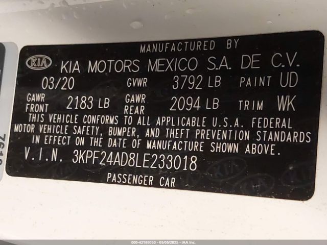 2020 KIA FORTE 3KPF24AD8LE233018 Photo 8