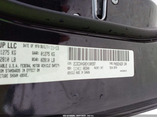 2C3CDXHG0EH180597 Dodge Charger Sxt