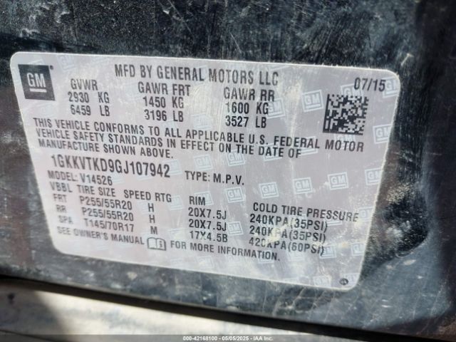 1GKKVTKD9GJ107942 GMC Acadia Denali
