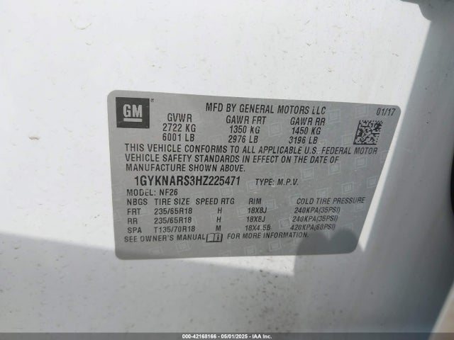 2017 CADILLAC XT5 1GYKNARS3HZ225471 Photo 8