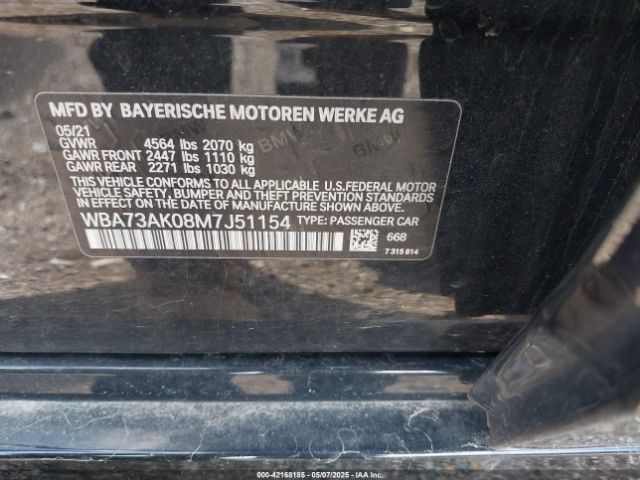 2021 BMW 228I GRAN COUPE WBA73AK08M7J51154 Photo 8