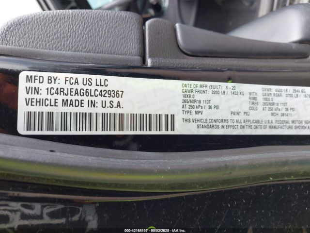 1C4RJEAG6LC429367 Jeep Grand Cherokee Laredo E 4x2