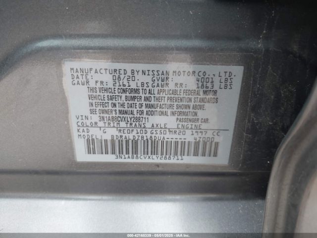 2020 NISSAN SENTRA 3N1AB8CVXLY288711 Photo 8