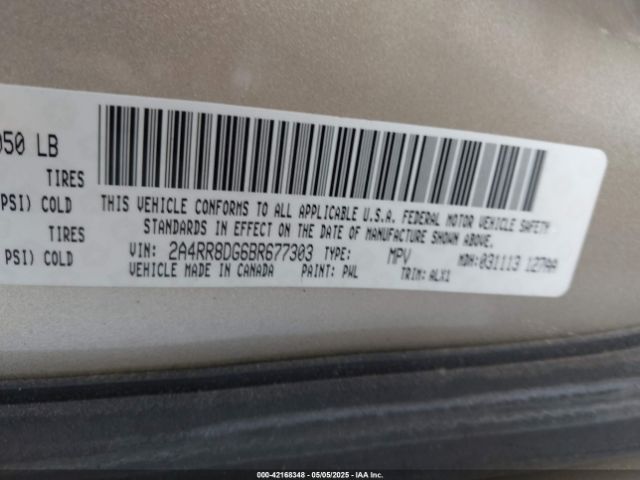 2011 CHRYSLER TOWN & COUNTRY 2A4RR8DG6BR677303 Photo 8