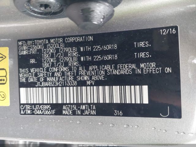 JTJBARBZ3H2113038 Lexus Nx 200t F Sport