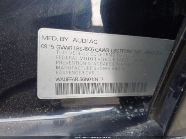 WAUFFAFL5GN013417 Audi A4 2.0t Premium