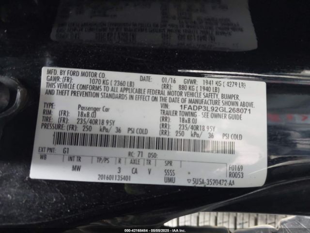 1FADP3L92GL268071 Ford FOCUS ST
