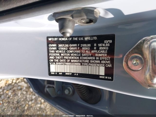 SHHFK7H66KU220056 Honda CIVIC EX