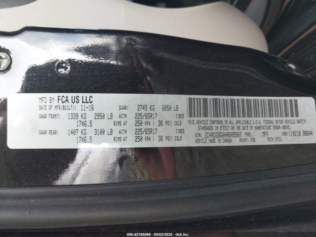 2C4RDGBG0HR605507 Dodge Grand Caravan Se