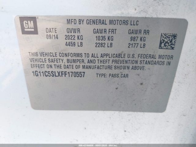 1G11C5SLXFF170557 Chevrolet MALIBU 1LT
