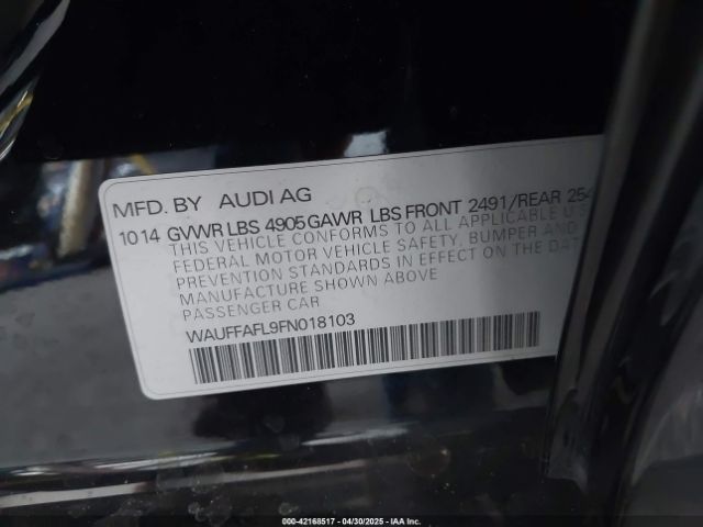 WAUFFAFL9FN018103 Audi A4 2.0t Premium