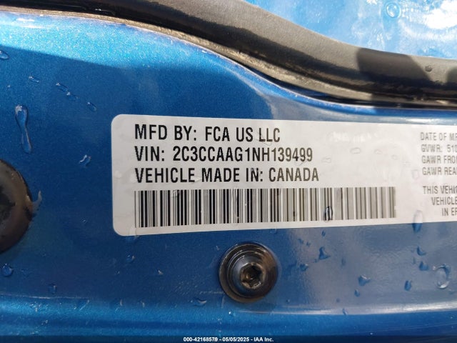 Продажа на аукционе авто 2022 Chrysler 300 Touring, vin: 2C3CCAAG1NH139499, номер лота: 42168579