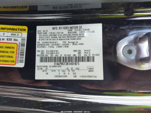 2024 FORD MUSTANG 1FA6P8CF3R5401875 Photo 8
