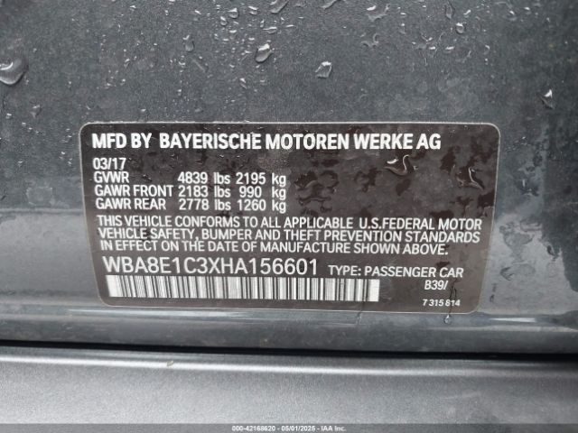 WBA8E1C3XHA156601 BMW 330e Iperformance