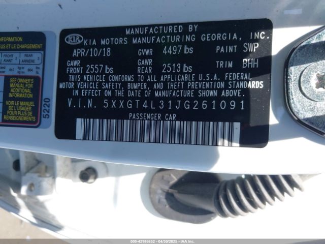 5XXGT4L31JG261091 KIA Optima Lx